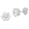 Ohrstecker|Ohrstecker|Elfen Schmuck Edelstahl Ohrstecker mit Zirkonia weiß rund 6 mm