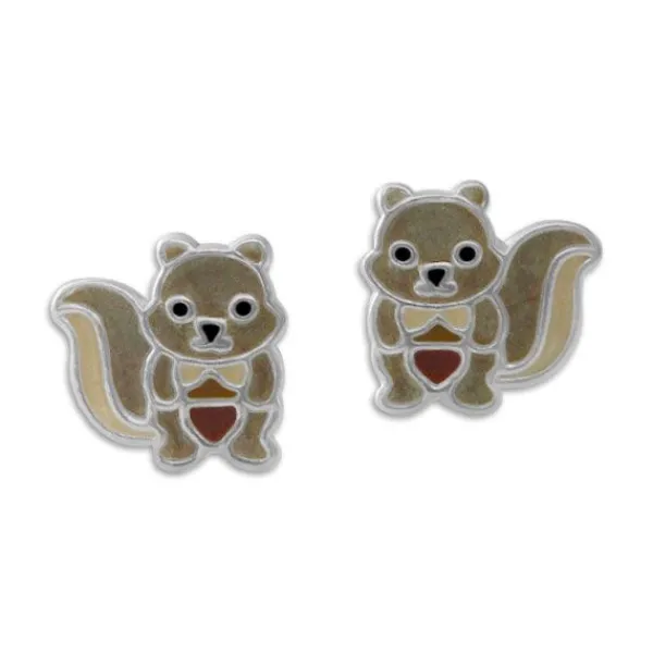 Ohrstecker|Silber Ohrstecker|Elfen Schmuck Eichhörnchen Ohrringe für Kinder 925 Silber