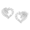 Ohrstecker|Silber Ohrstecker|Elfen Schmuck Einhorn Herz Ohrringe mit Zirkonia Strass Steinen 925 Silber