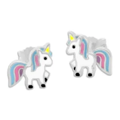 Ohrstecker|Silber Ohrstecker|Elfen Schmuck Einhorn Ohrstecker blau rosa lila 925 Silber
