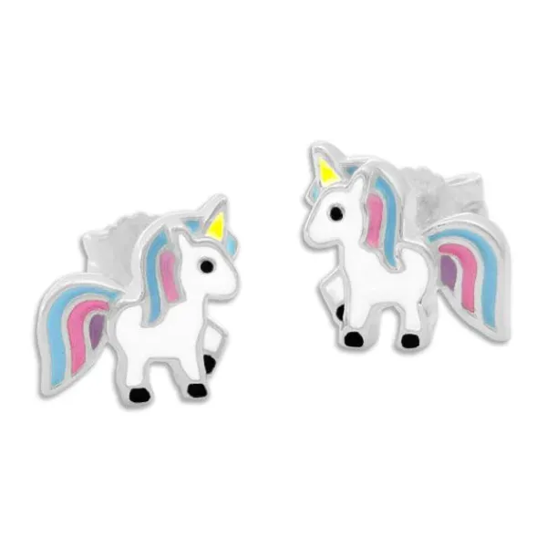 Ohrstecker|Silber Ohrstecker|Elfen Schmuck Einhorn Ohrstecker blau rosa lila 925 Silber