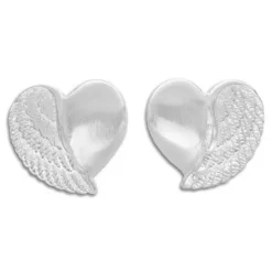 Ohrstecker|Silber Ohrstecker|Elfen Schmuck Engelsflügel Herz Ohrstecker 925 Silber
