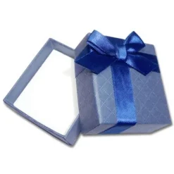 Anhänger Etuis|Ohrring Etuis|Elfen Schmuck Etui für Schmuck blau mit Prägung 50 x 55 x 31 mm