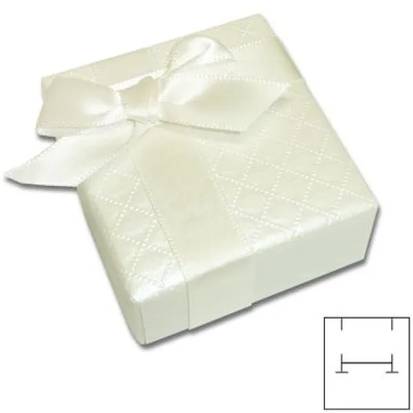 Anhänger Etuis|Ohrring Etuis|Elfen Schmuck Etui für Schmuck creme mit Prägung 50 x 55 x 31 mm