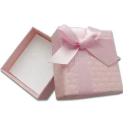 Anhänger Etuis|Ohrring Etuis|Elfen Schmuck Etui für Schmuck rosa mit Prägung 50 x 55 x 31 mm