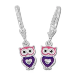 Ohrhänger|Silber Ohrhänger|Elfen Schmuck Eulen Ohrringe lackiert 925 Silber