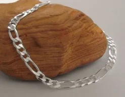 Herrenarmbänder|Damenarmbänder|Elfen Schmuck Figaro-Panzerarmband 925 Silber 4,8 x 1,3 mm 21 cm
