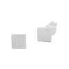 Ohrstecker|Ohrstecker|Elfen Schmuck Flache Ohrstecker viereckig matt 925 Silber
