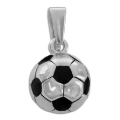 Anhänger Für Kinder|Anhänger Für Herren|Elfen Schmuck Fußball Anhänger Edelstahl rund 14 mm