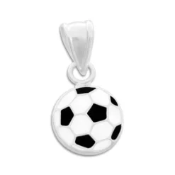 Anhänger Für Kinder|Silber Anhänger|Elfen Schmuck Fußball Anhänger lackiert 925 Silber