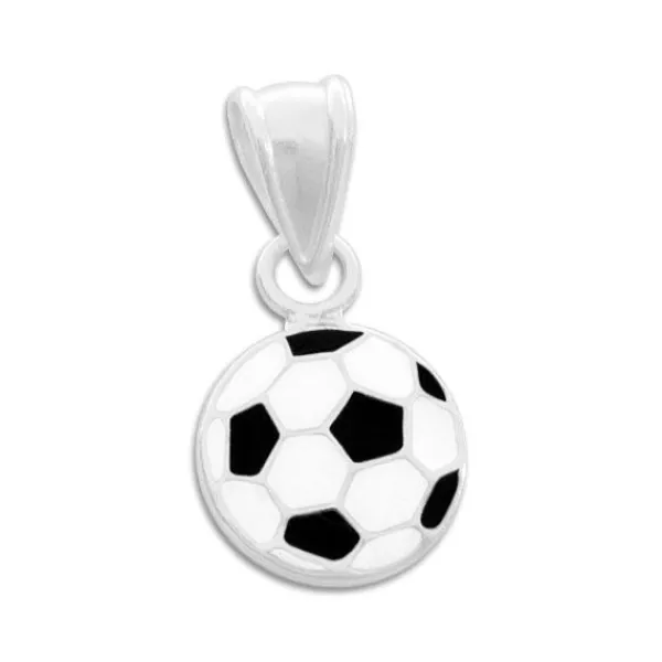 Anhänger Für Kinder|Silber Anhänger|Elfen Schmuck Fußball Anhänger lackiert 925 Silber