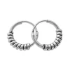 Creolen|Creolen|Elfen Schmuck Gedrehte Bali Creolen 925 Silber 12 mm