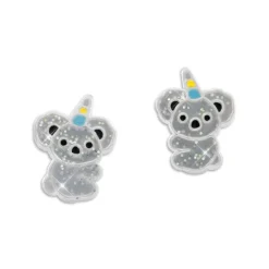 Ohrstecker|Silber Ohrstecker|Elfen Schmuck Glitzernde Ohrstecker Koala mit Horn 925 Silber