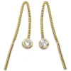Durchzieher|Elfen Schmuck Gold Ohrringe zum Durchziehen mit Zirkonia 333 Gold