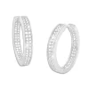 Klapp-creolen|Silber Klapp-Creolen|Elfen Schmuck Große Creolen mit vielen weißen Zirkonia Strass Steinen 925 Silber