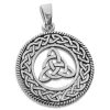Anhänger Für Herren|Silber Anhänger|Elfen Schmuck Großer Anhänger mit Triquetra im keltischen Kreis 925 Silber