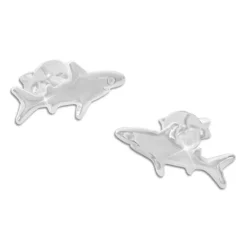 Ohrstecker|Silber Ohrstecker|Elfen Schmuck Hai Ohrstecker Ohrringe glänzend 925 Silber