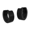Klapp-creolen|Klapp-Creolen|Elfen Schmuck Herren Ohrringe Edelstahl Creolen schwarz 13 x 5 mm