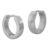 Klapp-creolen|Klapp-Creolen|Elfen Schmuck Herren Ohrringe Edelstahl Creolen mattiert 16 x 4 mm gewölbt