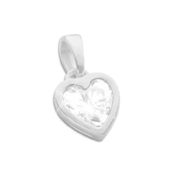 Anhänger Für Kinder|Silber Anhänger|Elfen Schmuck Herz Anhänger mit weißem Zirkonia 925 Silber