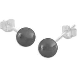 Ohrstecker|Edelstein Ohrringe|Elfen Schmuck Hämatit Ohrstecker Blutstein 6 mm 925 Silber