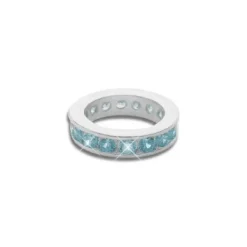 Anhänger Für Kinder|Silber Anhänger|Elfen Schmuck Jungen Taufring mit hellblauen Zirkonia 925 Silber