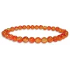Damenarmbänder|Kugelarmbänder|Elfen Schmuck Karneol Achat Kugel Armband orange rot hell 6 mm 19 cm