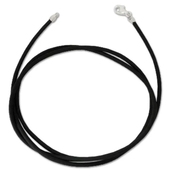Kinderketten|Elfen Schmuck Kautschukband 2 mm schwarz 38 cm mit 925 Silber Verschluss