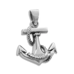 Anhänger Für Herren|Anhänger Für Damen|Elfen Schmuck Kettenanhänger Anker mit Seil 925 Silber