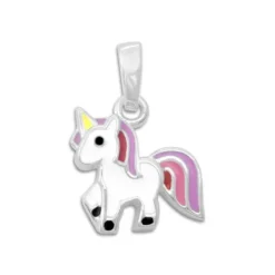 Anhänger Für Kinder|Silber Anhänger|Elfen Schmuck Kinder Anhänger mit Einhorn lila rosa rot 925 Silber
