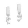 Klapp-creolen|Silber Klapp-Creolen|Elfen Schmuck Kindercreolen mit Delphin Anhängern 925 Silber