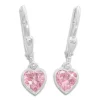Ohrhänger|Silber Ohrhänger|Elfen Schmuck Kinder Herz Ohrringe hängend rosa 925 Silber