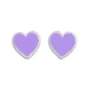 Ohrstecker|Silber Ohrstecker|Elfen Schmuck Kinder Ohrringe lila Herz Ohrstecker 925 Silber