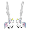 Ohrhänger|Silber Ohrhänger|Elfen Schmuck Kinder Ohrringe mit Einhörnern blau rosa lila 925 Silber