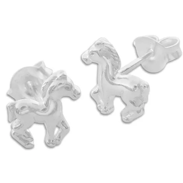 Ohrstecker|Ohrstecker|Elfen Schmuck Kinder Ohrringe mit Pferden 925 Silber