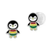 Ohrstecker|Silber Ohrstecker|Elfen Schmuck Kinder Ohrringe Pinguin mit Ringelpulli 925 Silber