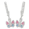 Ohrhänger|Silber Ohrhänger|Elfen Schmuck Kinder Ohrringe Schmetterlinge rosa blau 925 Silber
