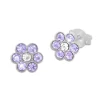 Ohrstecker|Silber Ohrstecker|Elfen Schmuck Kinder Ohrstecker Blume flieder lila / weiße Kristalle 925 Silber