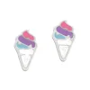 Ohrstecker|Silber Ohrstecker|Elfen Schmuck Kinder Ohrstecker Eistüte mit Glitzer 925 Silber