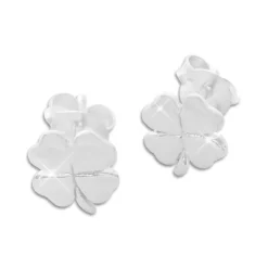 Ohrstecker|Silber Ohrstecker|Elfen Schmuck Kleeblatt Ohrstecker glänzend 925 Silber