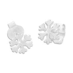 Ohrstecker|Ohrstecker|Elfen Schmuck Kleine Eiskristall Ohrstecker glänzend 6 mm 925 Silber
