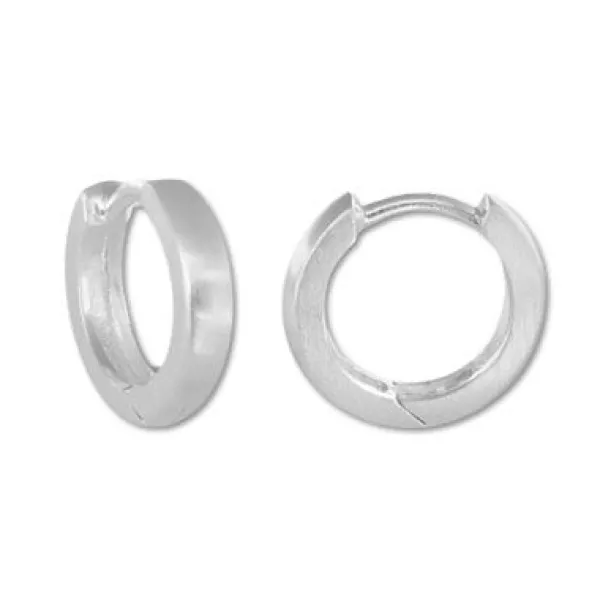 Klapp-creolen|Klapp-creolen|Elfen Schmuck Kleine Klapp-Creolen 12 x 2,5 mm mattiert 925 Silber