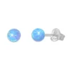 Ohrstecker|Silber Ohrstecker|Elfen Schmuck Kleine Opal Kugel Ohrstecker 925 Silber 4 mm blau