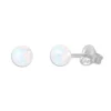 Ohrstecker|Silber Ohrstecker|Elfen Schmuck Kleine Opal Kugel Ohrstecker 925 Silber 4 mm weiß