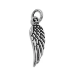 Anhänger Für Damen|Silber Anhänger|Elfen Schmuck Kleiner Engelsflügel Anhänger geschwärzt 925 Silber