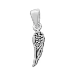 Anhänger Für Damen|Silber Anhänger|Elfen Schmuck Kleiner Flügel Anhänger geschwärzt 925 Silber