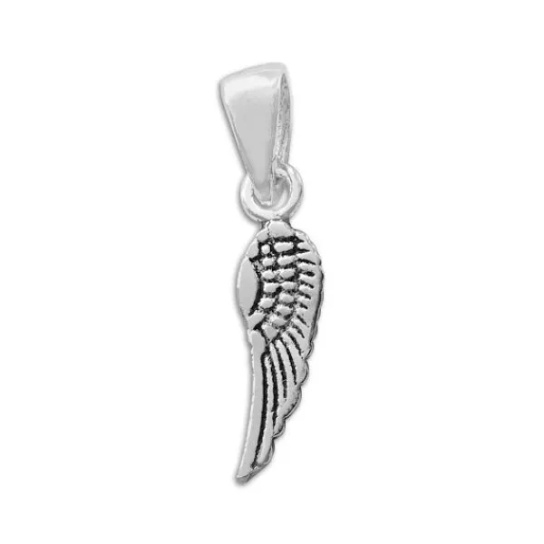 Anhänger Für Damen|Silber Anhänger|Elfen Schmuck Kleiner Flügel Anhänger geschwärzt 925 Silber