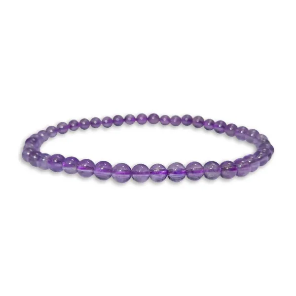 Damenarmbänder|Kugelarmbänder|Elfen Schmuck Kleines Kugel-Armband Amethyst 4 mm 18 cm