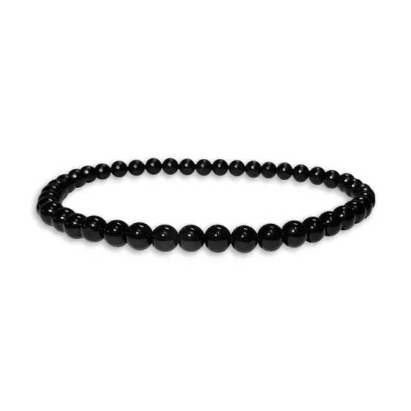 Damenarmbänder|Kugelarmbänder|Elfen Schmuck Kleines Kugel-Armband Onyx 4 mm 19 cm