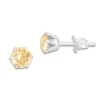 Ohrstecker|Ohrstecker|Elfen Schmuck Kristall Ohrstecker champagner rund 5 mm 925 Silber